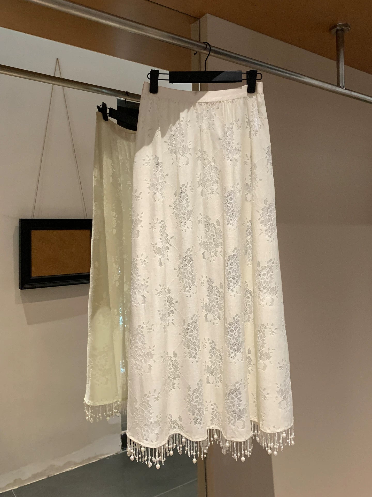 ZIHE Hollow Lace Fringed Dress