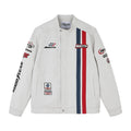 MATCHA STORY Motorcycle Racing Style Embroidered Stand-up Collar Jacket