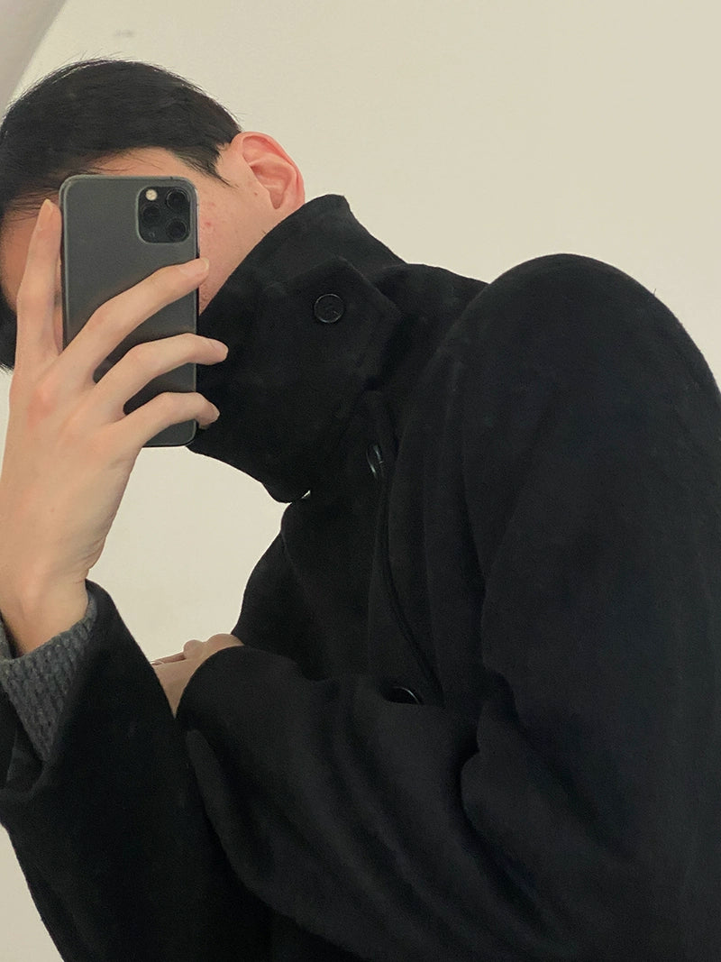 COLN Split-ended Single-breasted Wool Coat