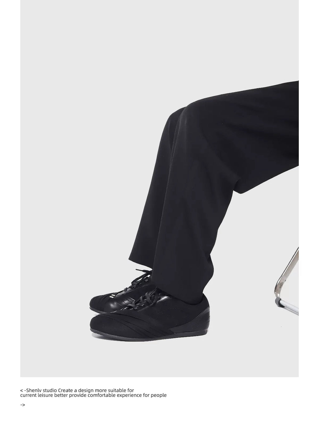 SHENLV STUDIO Handmade Pleated Canvas Splicing Dexun Shoes