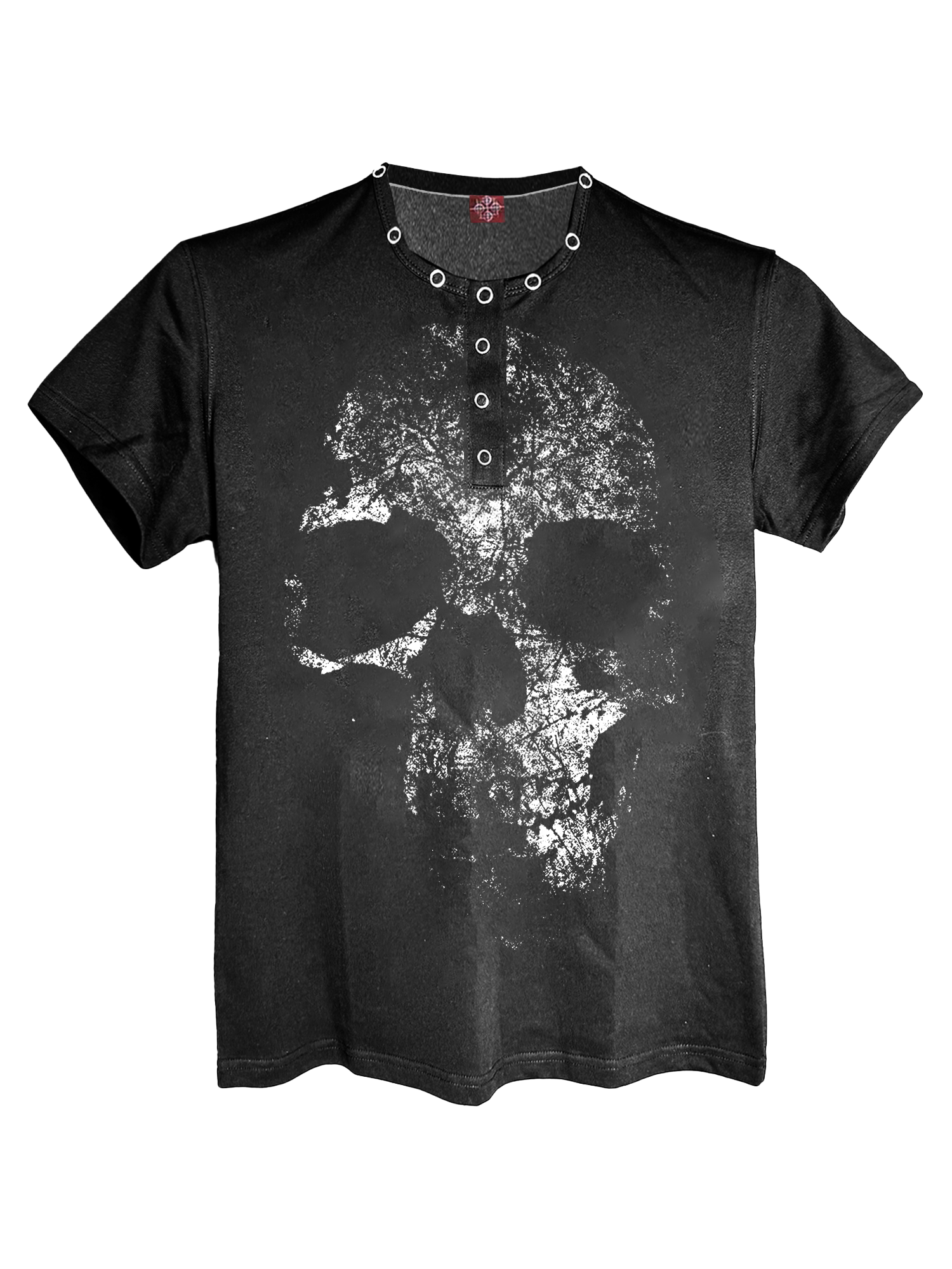 DETW Niche Neckline Metal Breasted Slim Fit TEE