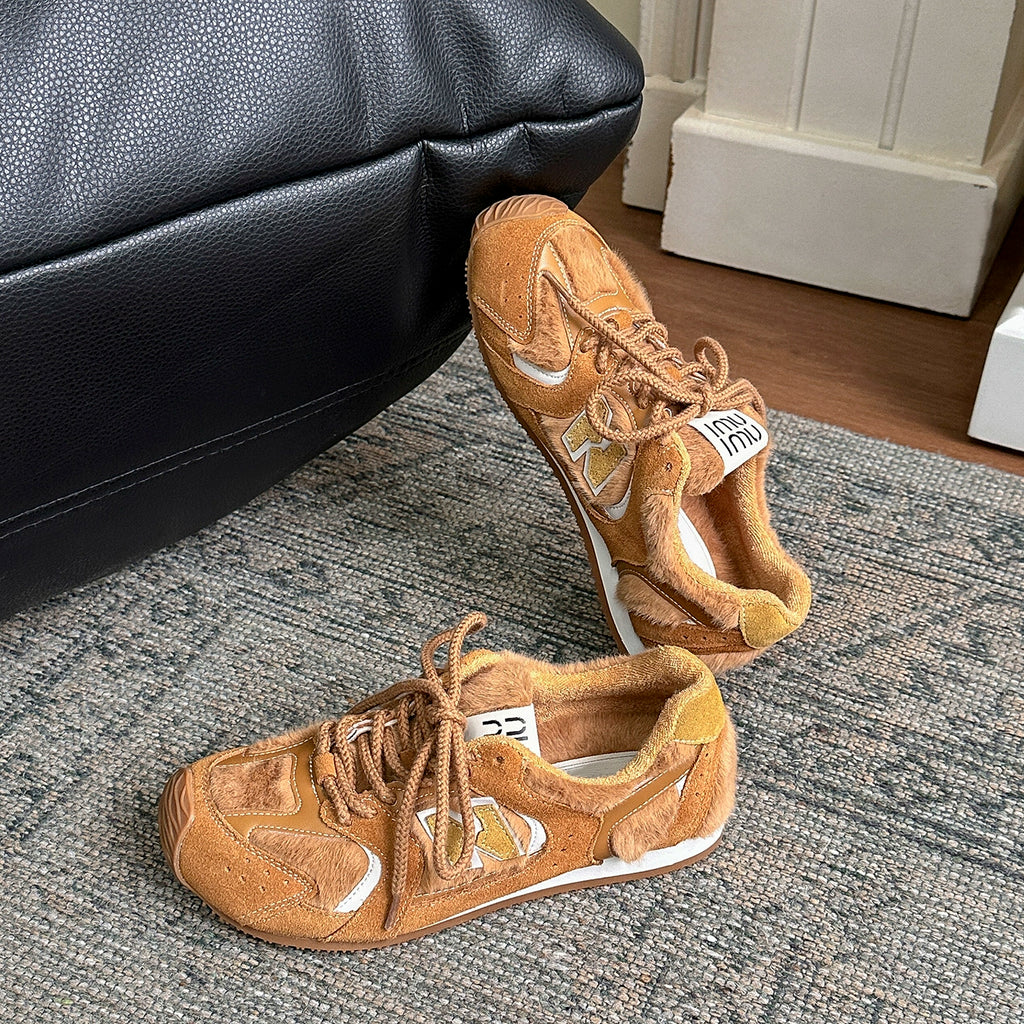 Lidaren Produced Leather Casual Fleece Warm Forrest Gump Shoes