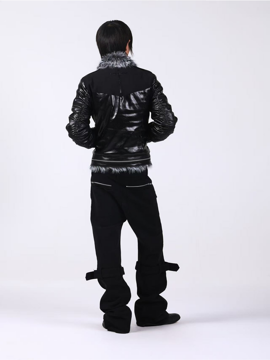 DETW Metal Zipper Strap Adjustable Stacked Jeans