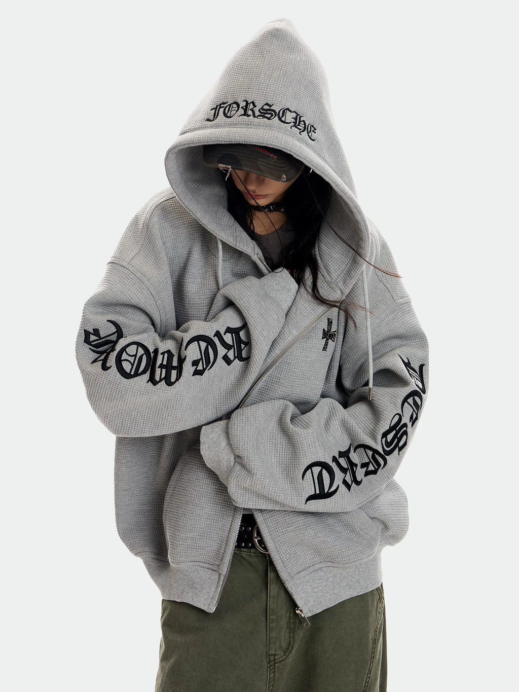 0123Start Waffle Hooded Fleece Jacket