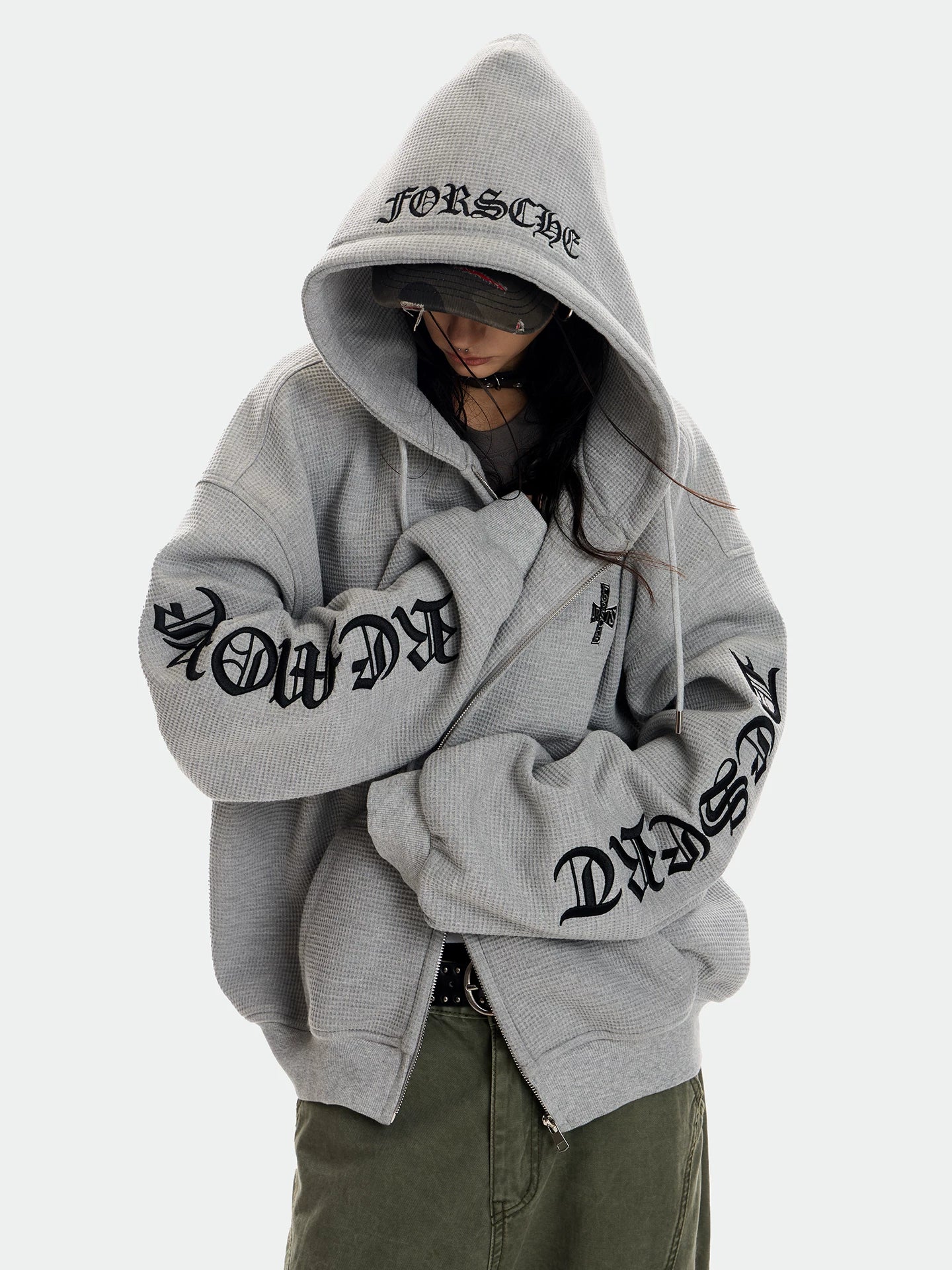 0123Start Waffle Hooded Fleece Jacket