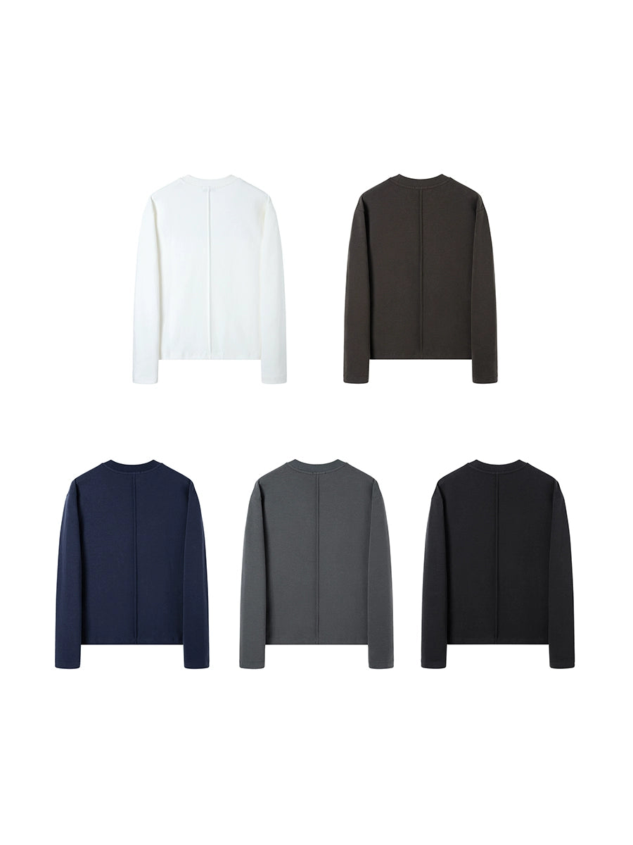 PLUS NO LOGO Warm and Thickened Double-sided Abraded Long Sleeves