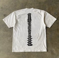 UPUPXIA Ribs Vintage Letter Print Loose Tee
