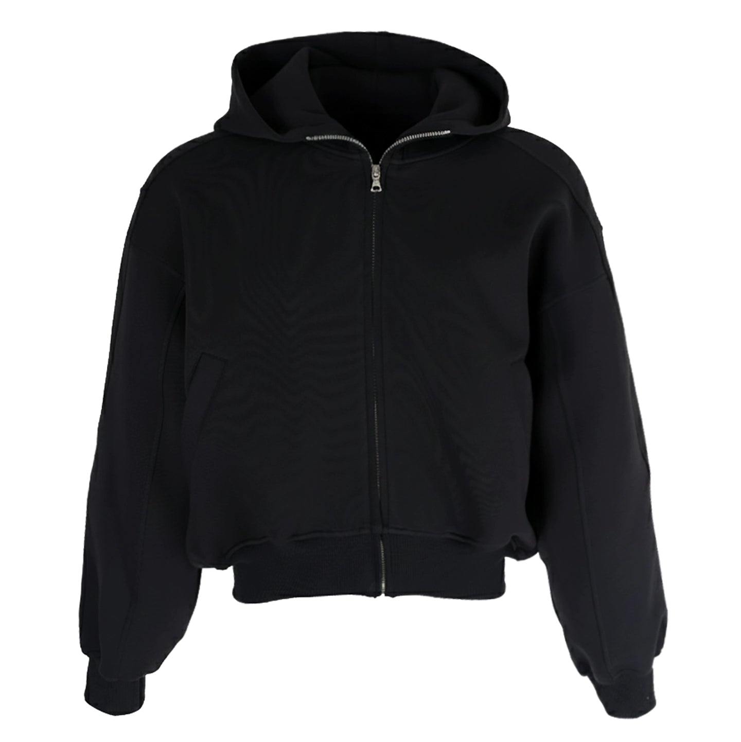 PERDU Vintage Hooded Zipper Profile Foundation Short Sweater