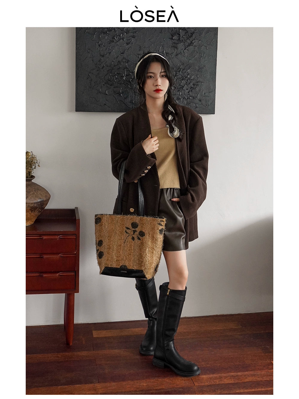 LOSEA New Chinese Style Shoulder Large Capacity Tote