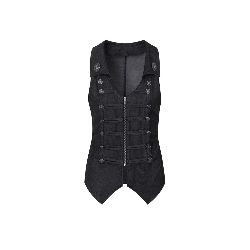 DoublePunch V-neck Double-breasted Slim-fit Waist Vest