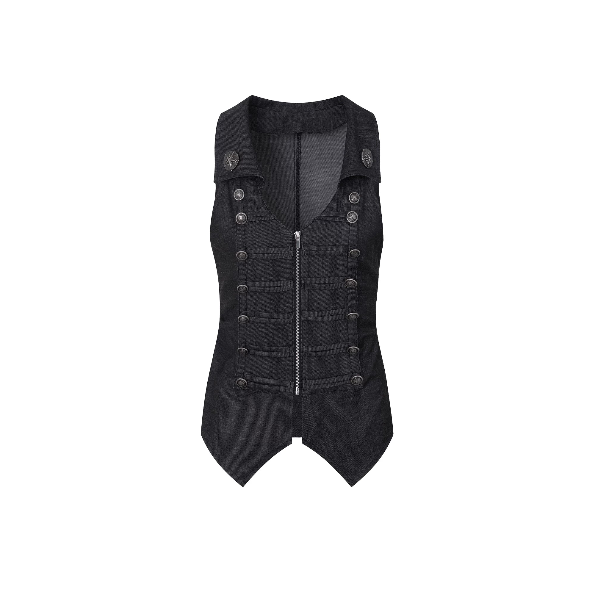 DoublePunch V-neck Double-breasted Slim-fit Waist Vest