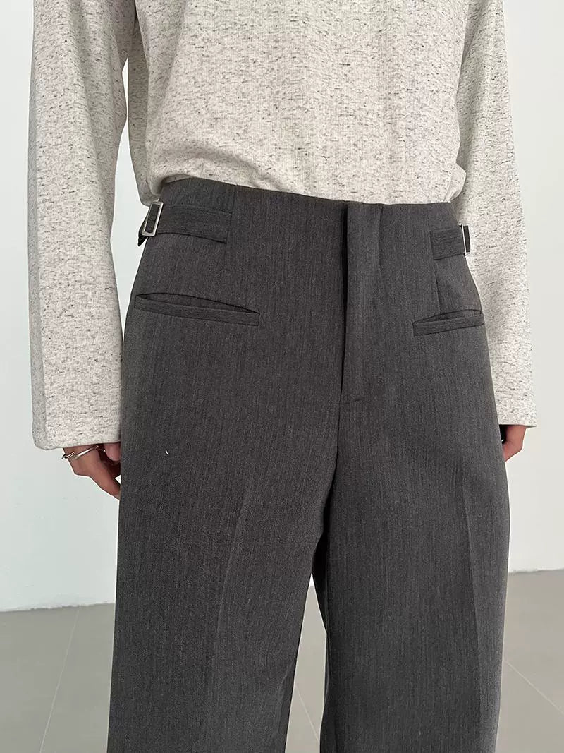 COLN Belt Adjustable Straight Pants