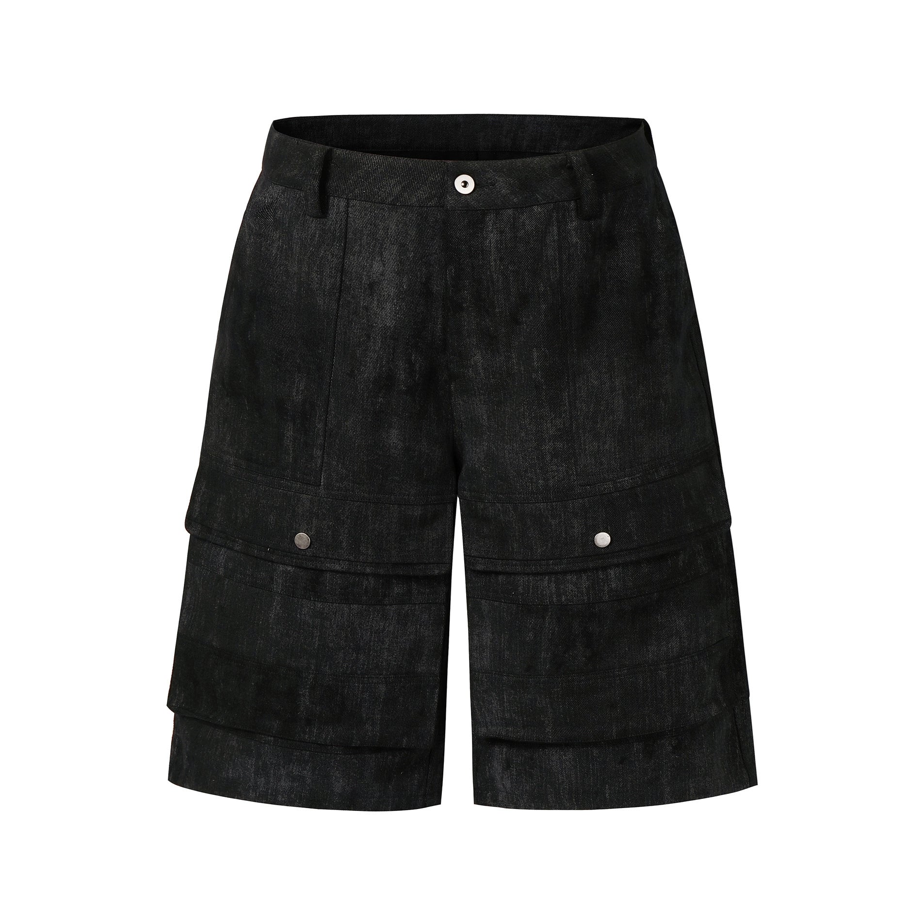 NOVACAM wasteland wind retro camouflage baggy heavy mottled old black cropped pants