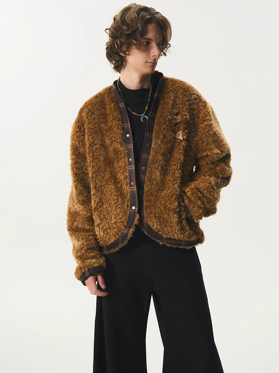 CNEW Vintage Spliced Plush Jacket