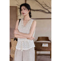 TYANG Bead Drawstring Top Hollow High Waist Skirt Set