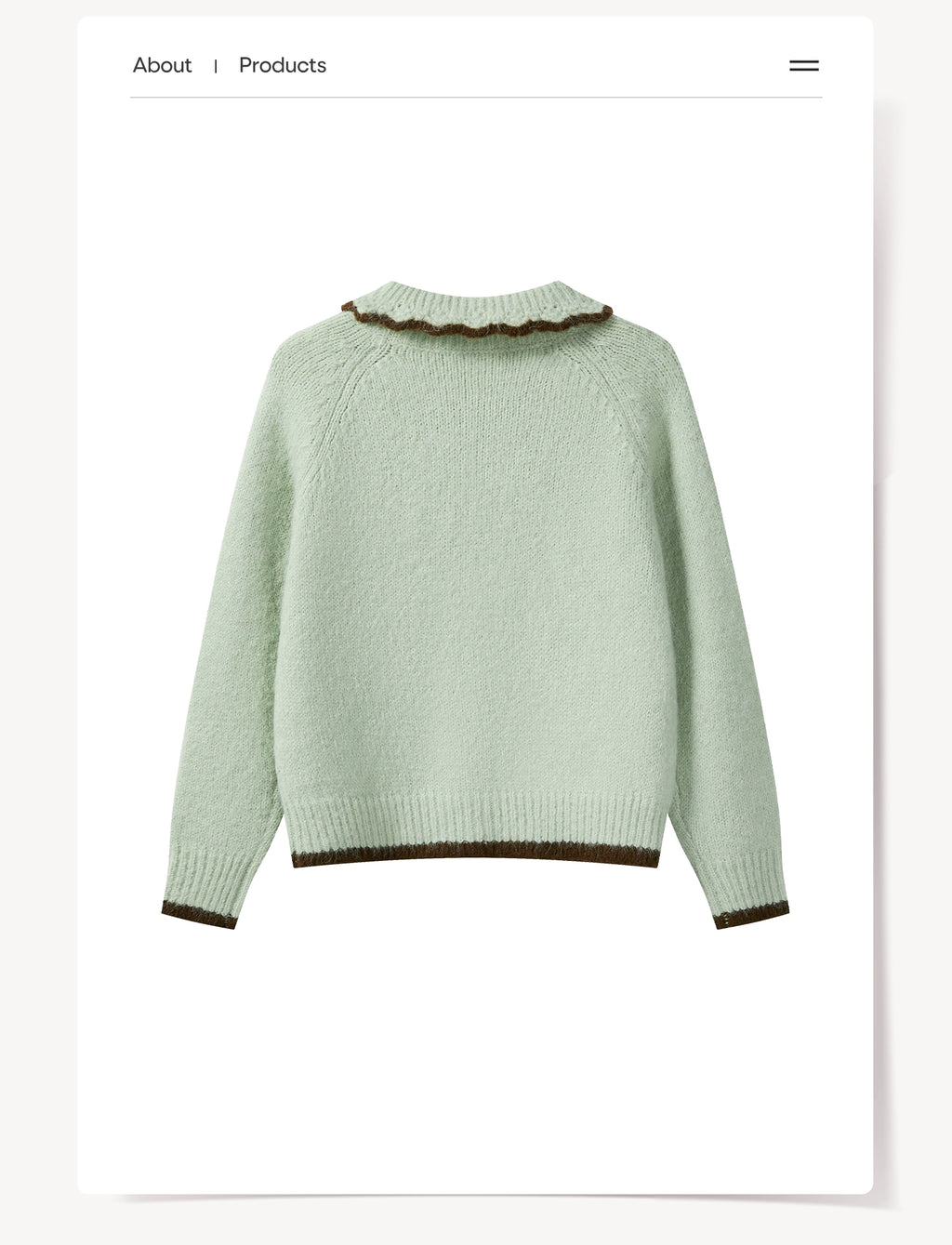 Cantonstory Soft Waxy Sweet Lapel Knit Sweater