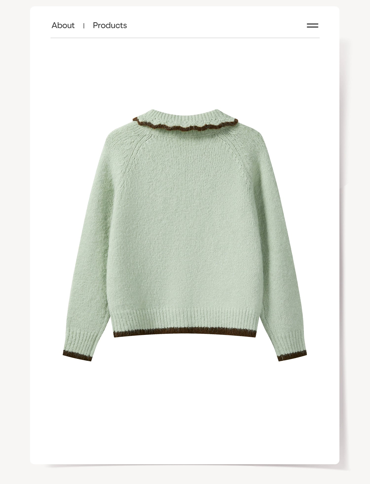 Cantonstory Soft Waxy Sweet Lapel Knit Sweater