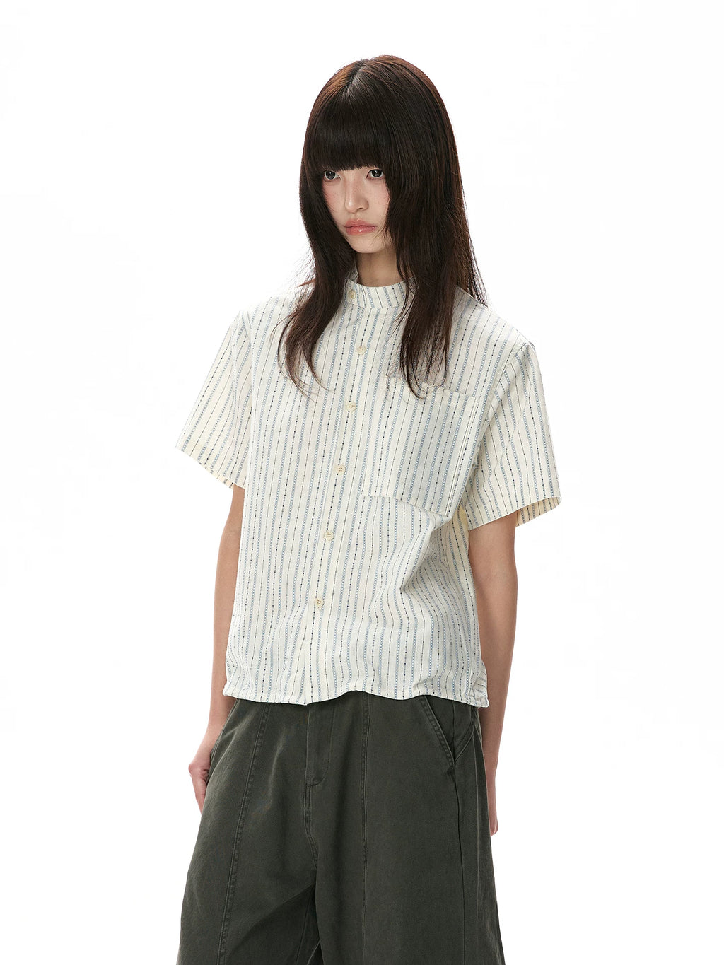 A PUEE Vintage Striped Loose Casual Tee