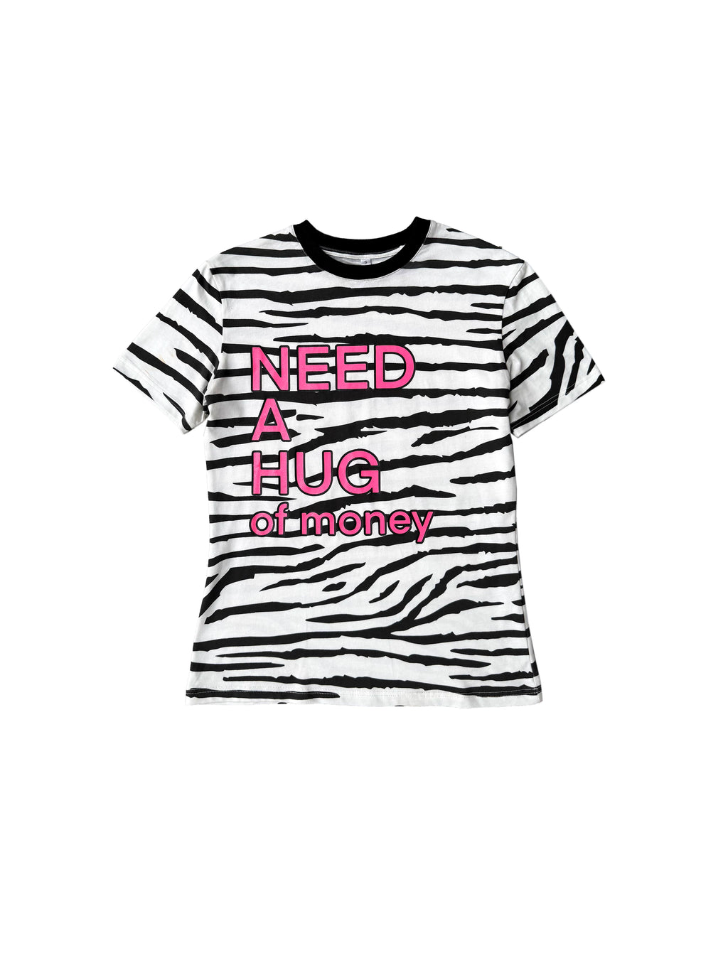 CHAI Zebra Pattern Glitter Printing Casual Tee
