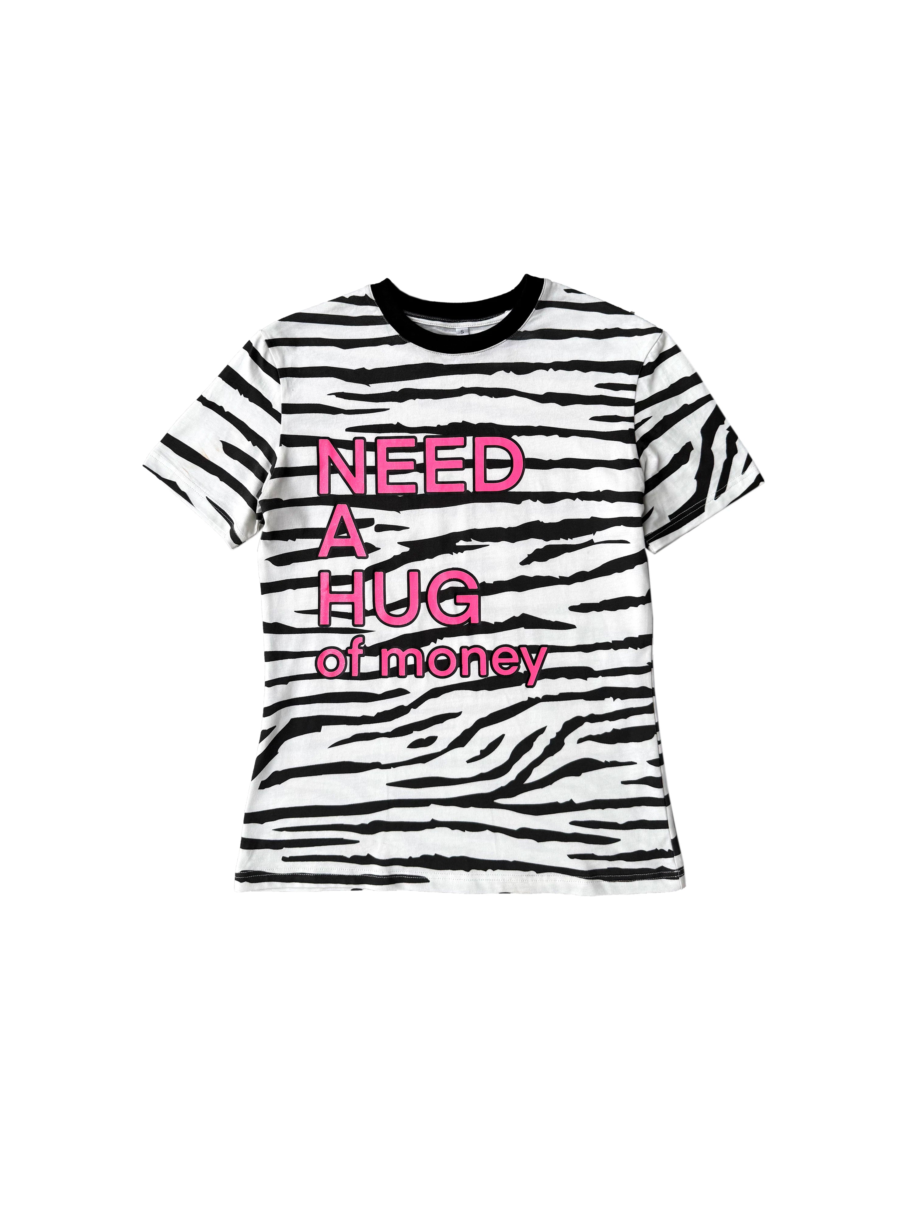 CHAI Zebra Pattern Glitter Printing Casual Tee