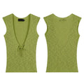 EAHO V-neck Strap-on Knitted Sleeveless Vest