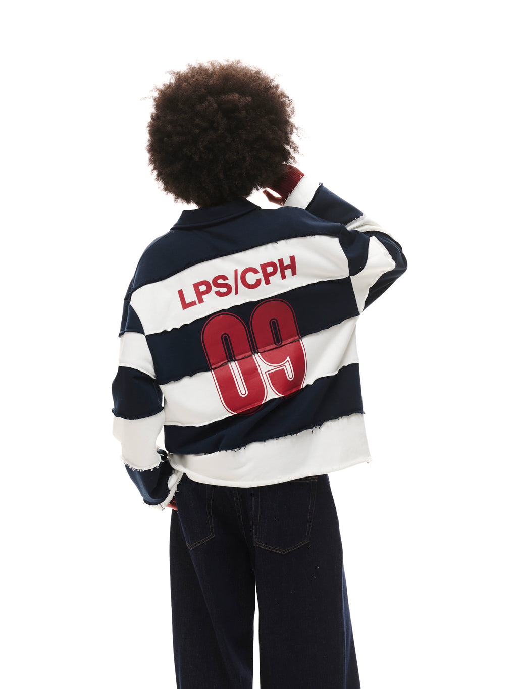 Loopsoon Two-tone Stitching Creative Polo Sweater