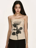 Anna Aneae Rose Print Knitted Stretch Vest