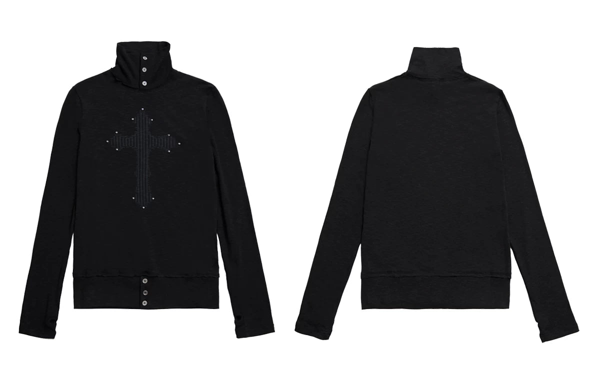 WearAndtear Turtleneck Rough Edge Hot Diamond Long Sleeve