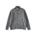 BUTTBILL Loose Casual Stand-up Collar Twisted Knitted Shirt Sweater