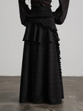 INDULGE Ruffle Edge Splicing Streamer Skirt