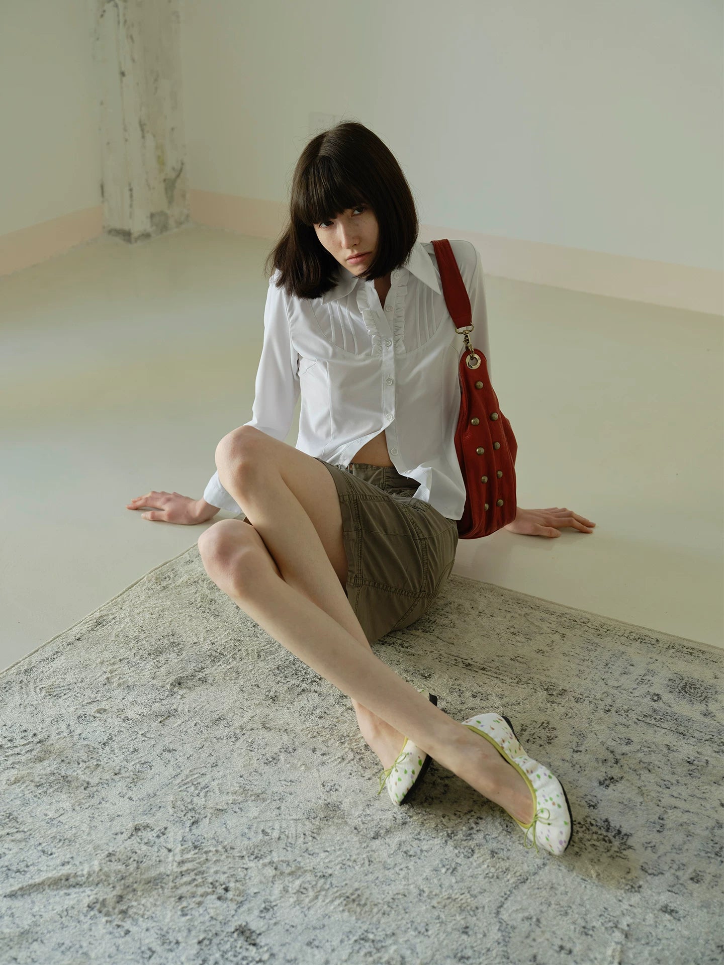 Maltelle Round Head Bow One-pedal Soft-soled Flats