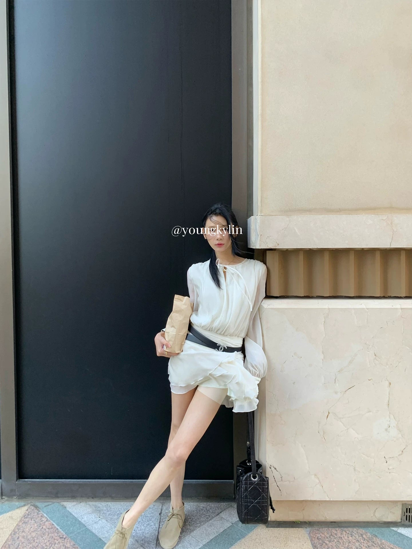 YOUNG KYLIN Temperament Waist Dress