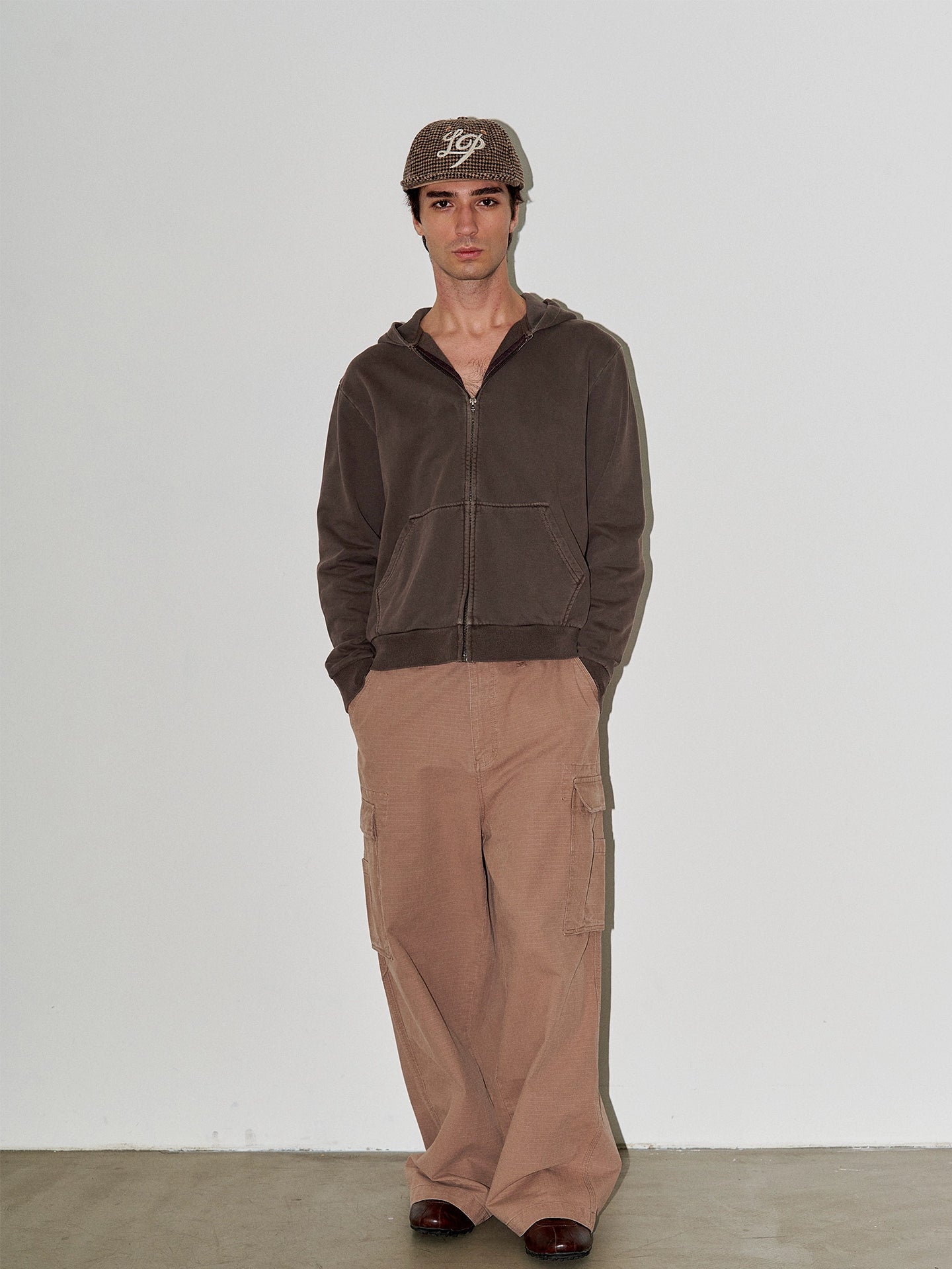 LIBERAFIT Wool Thousand Bird Grid Chain Embroidered Baseball Cap