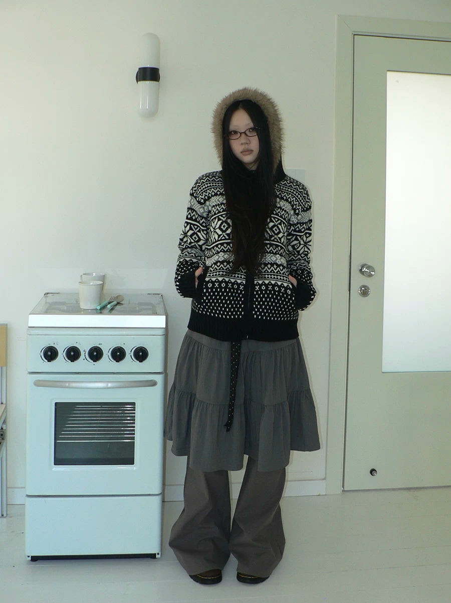 ANG: Project Retro Drape Thin Fake Two-piece Culottes