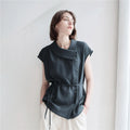 Giordano Lapel-neck Strappy-sleeved Shirt