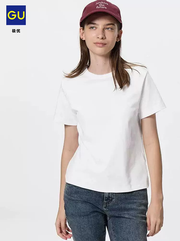GU Round Neck Loose Casual Tee