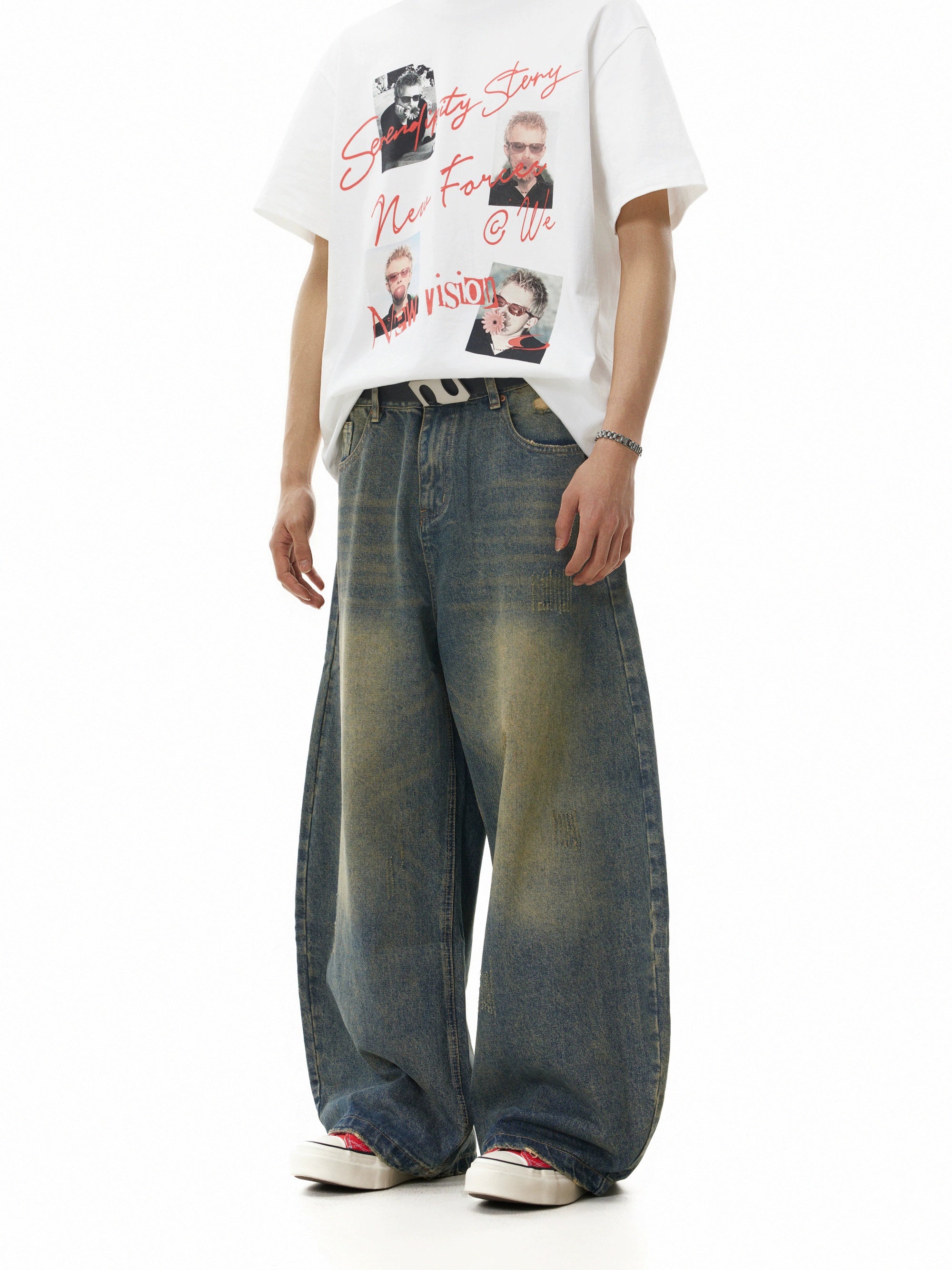 BTSG Retro Washed Yellow Mud Vertical Scimitar Jeans