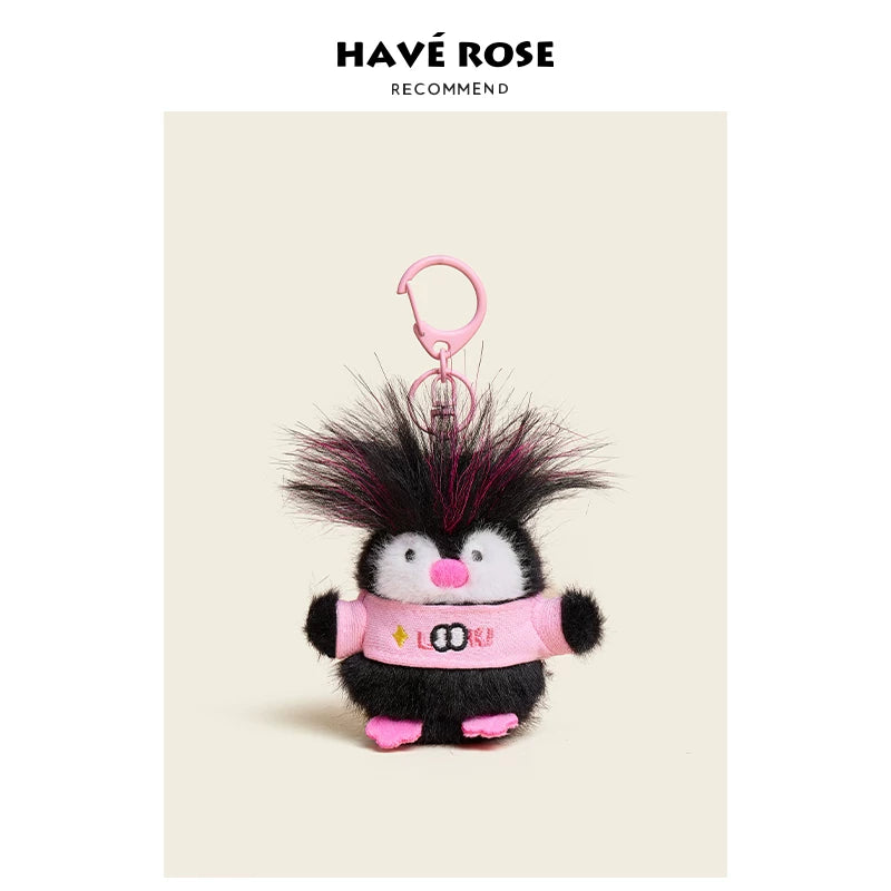 HAVEROSE Straight-A Student Penguin Bag Keychain Plush Pendant