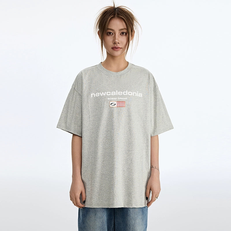 SOSER Retro Guochao Flag Letter Logo Tee