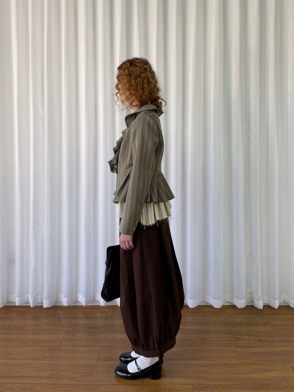 Loosesmell Striped Lace Versatile Blazer