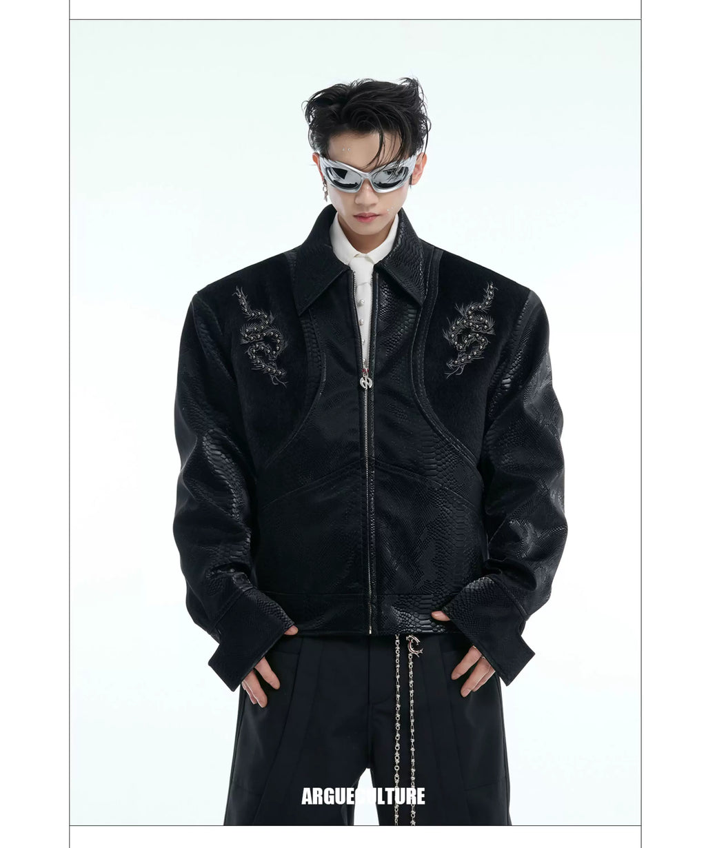 ArguECulturE Embroidered Leather Jacket