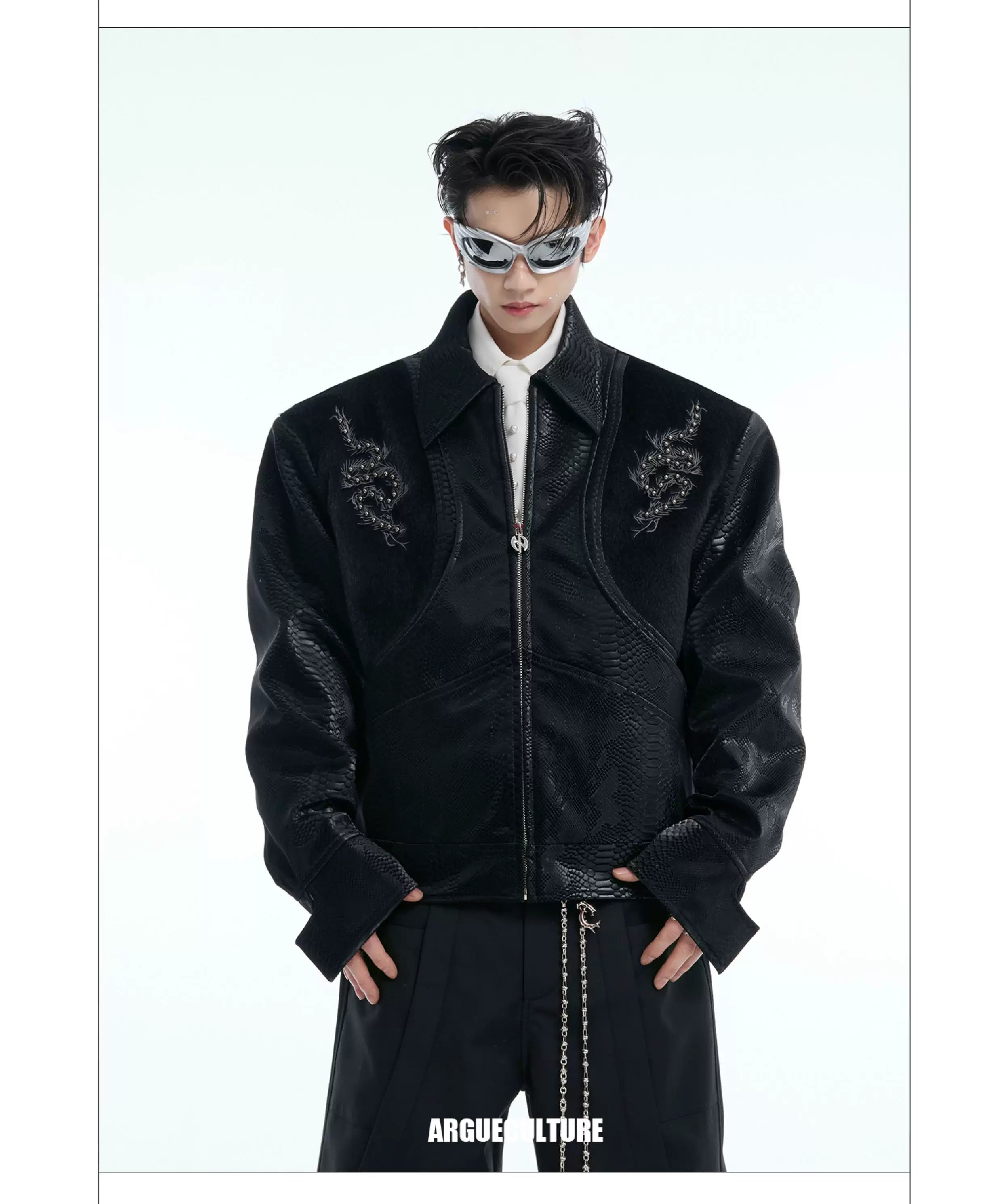 ArguECulturE Embroidered Leather Jacket
