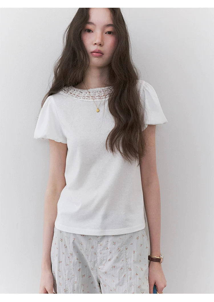 VOOE Lace Sweet Lace Slim Tee