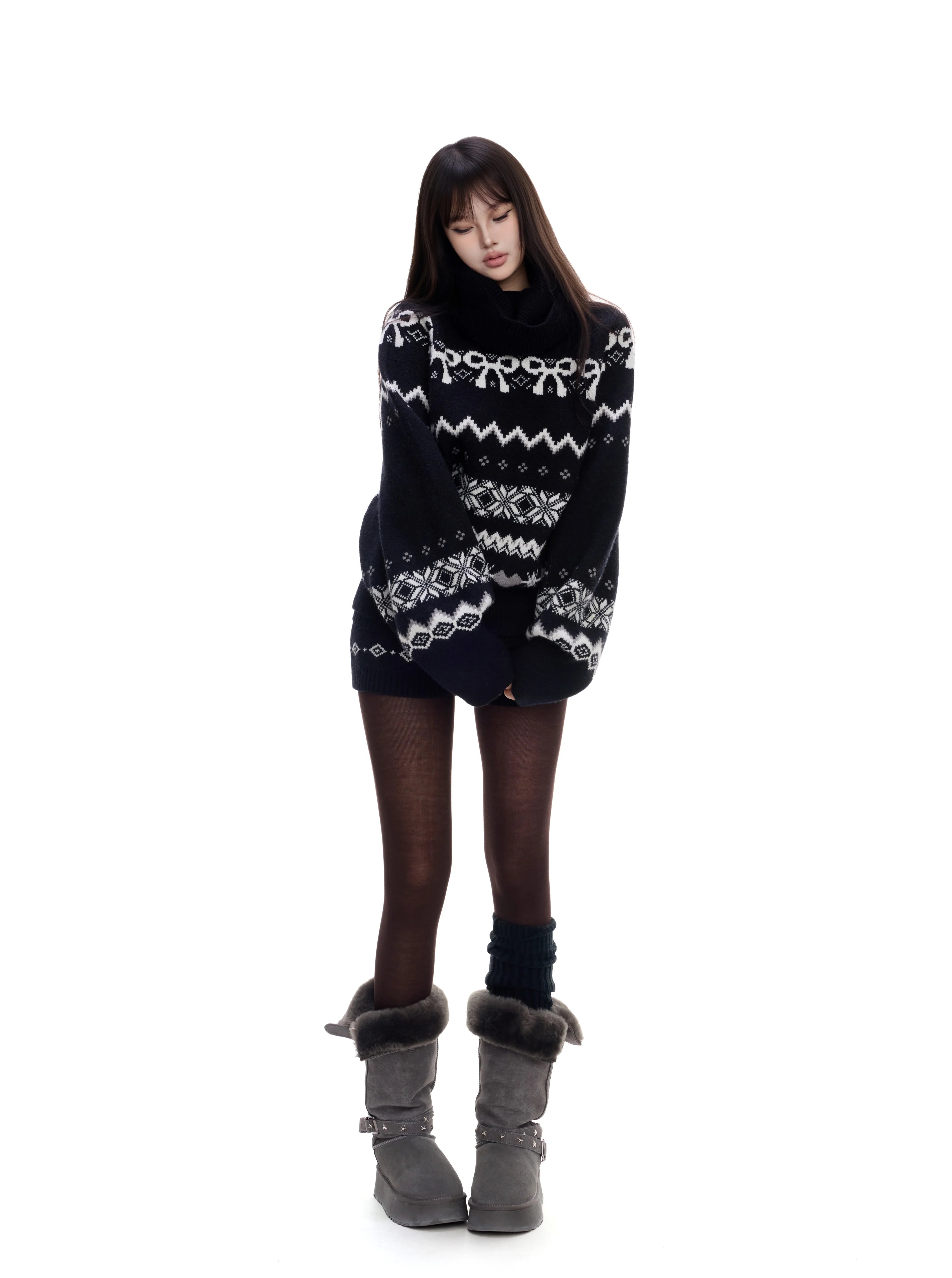 WITHMIN Loose Lazy Style Knitted Fashion Suit