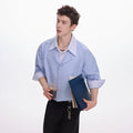 CHOR Fake Two-piece Lapel Spliced Striped Shirt