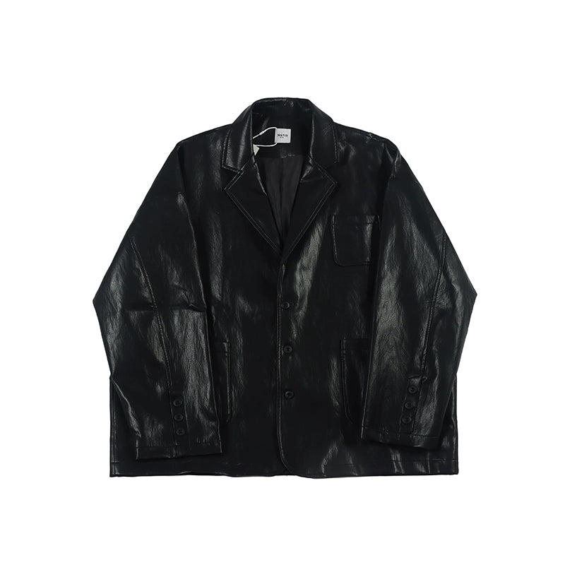 NOEARS Retro Ruffian Handsome Loose Leather Jacket