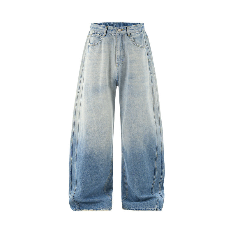 Inflation Gradual Change Worn Wide Leg Jeans