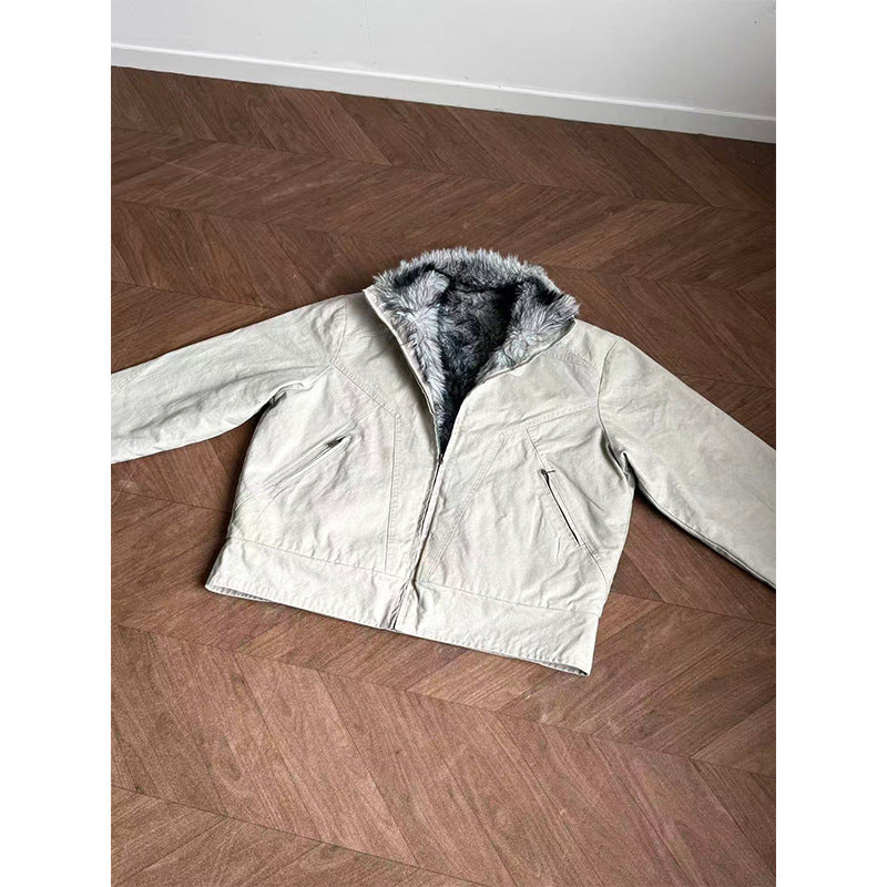 EME Stand-up Neck Zip Vintage Jacket