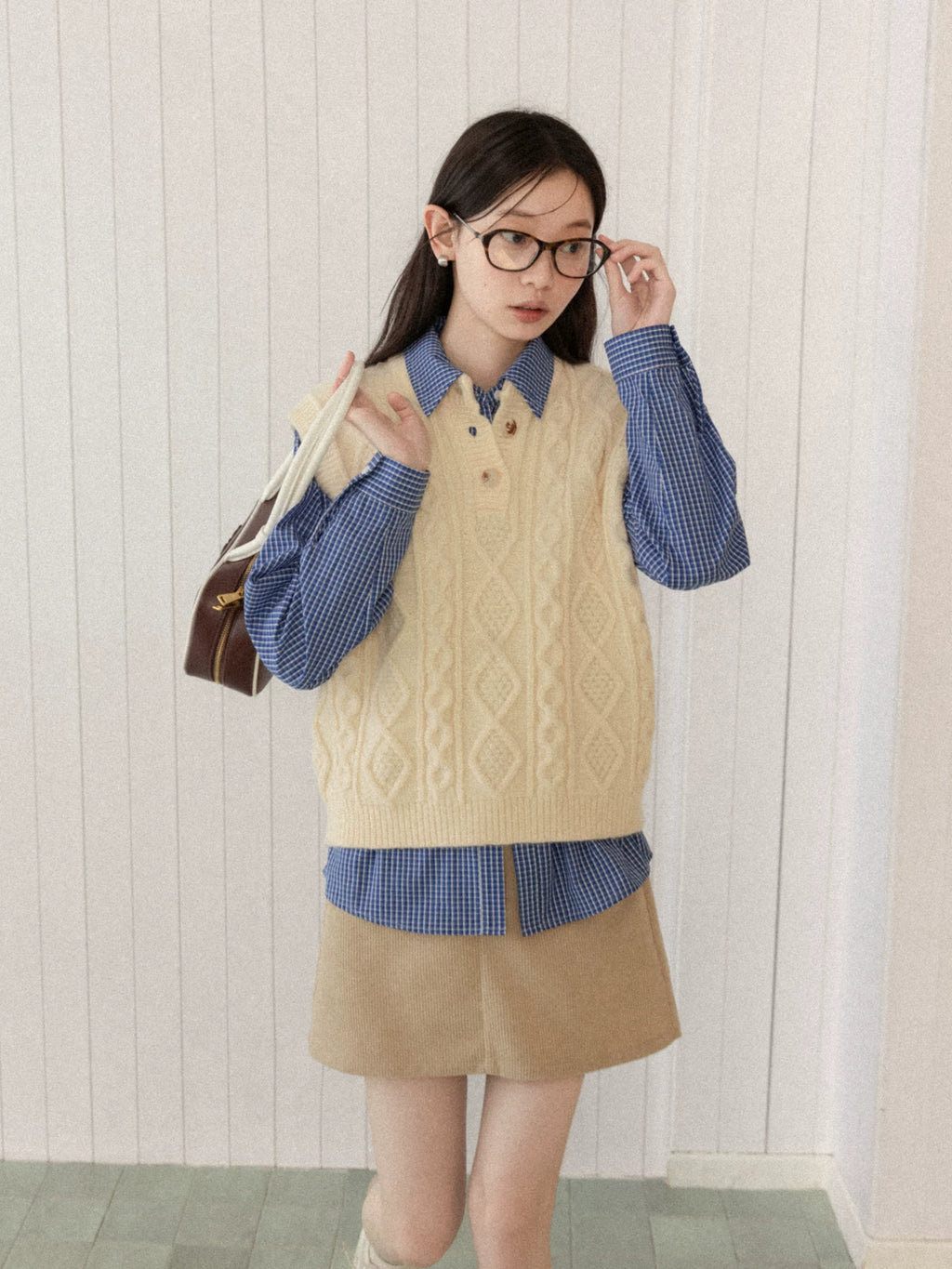 Cantonstory Crew Neck Knitted Vest