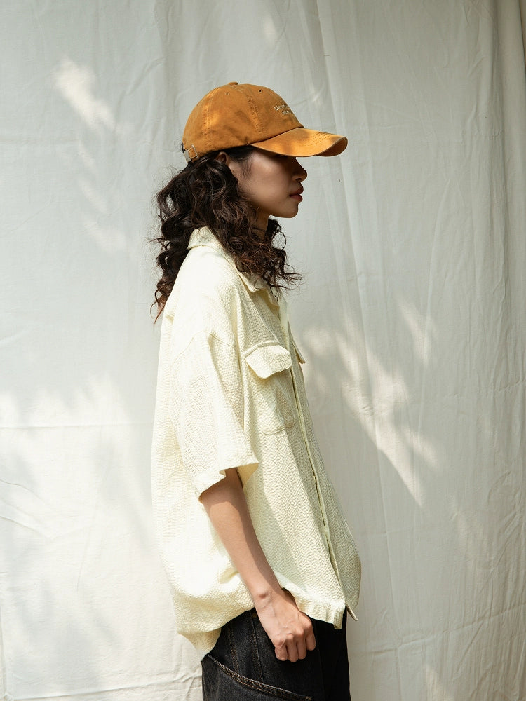 Mentmate Textured Cuban Collar Jacquard Textured Shirt